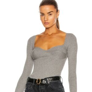 Fleur du Mal Charcoal Ribbed Bodysuit